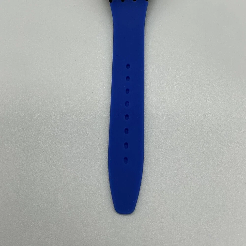 Swatch Blue Neptun Mens Watch 34mm Blue Dial Swiss Day Date New Battery